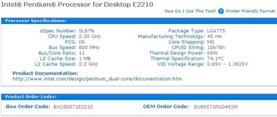 Процессор Pentium E2210: пора на пенсию