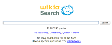 Поисковая система Wikia Search приказала долго жить