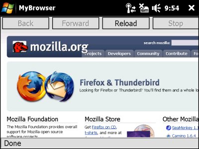 Первые скриншоты Firefox Mobile