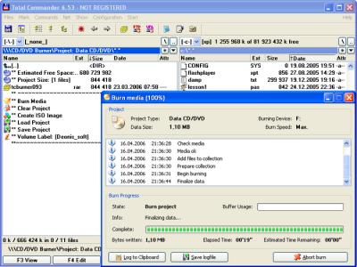 Total Commander CD/DVD Burning Plugin 0.9.3