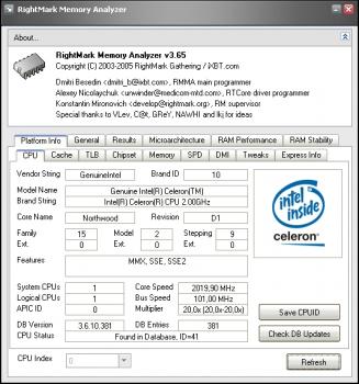 RightMark Memory Analyzer 3.65