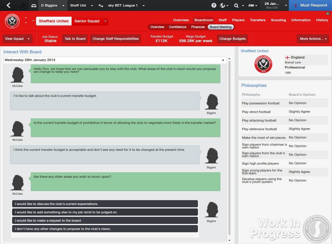 Opinion system. Football Manager 2014. Football Manager Classic. Zenzefi Manager.